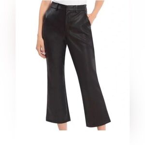 Bagatelle Women's Vegan Leather Cropped Flare Pants Black 81500 Small